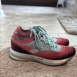 Brooks Red and Teal Running Shoes
